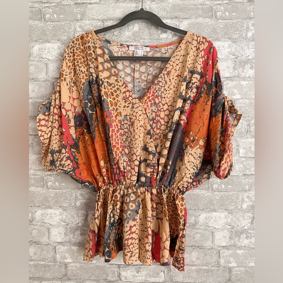 VENUS Tops - Lascana Venus printed faux-wrap top, medium